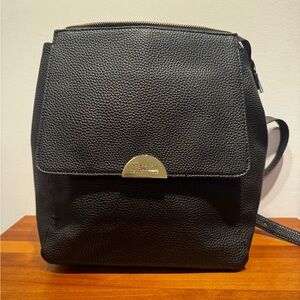 Kenneth Cole Reaction Black Faux Leather Vinyl Backpack